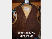 Gilet in pelle vintage chott made in usa, tg l/xl